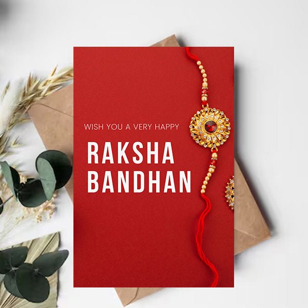 Beautiful Raksha Bandhan Greeting Card - Handmade Sibling Love Card for Brother/Sister - Perfect for Rakhi Festival Gifts, Family Celebrations & Indian Cultural Events