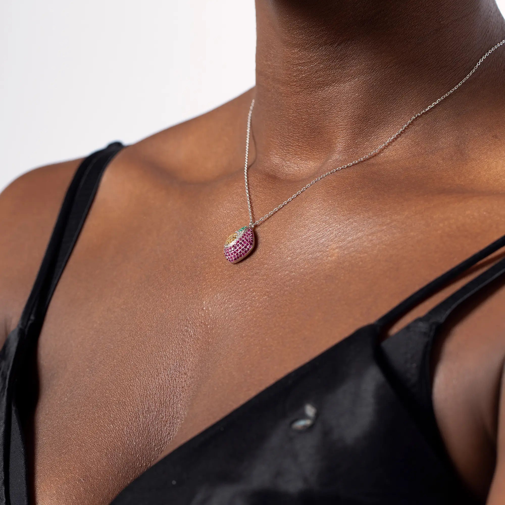 Genuine Multicolor Gemstone Necklace with Sterling Silver Chain - Perfect for Gifts, Parties & Everyday Elegance