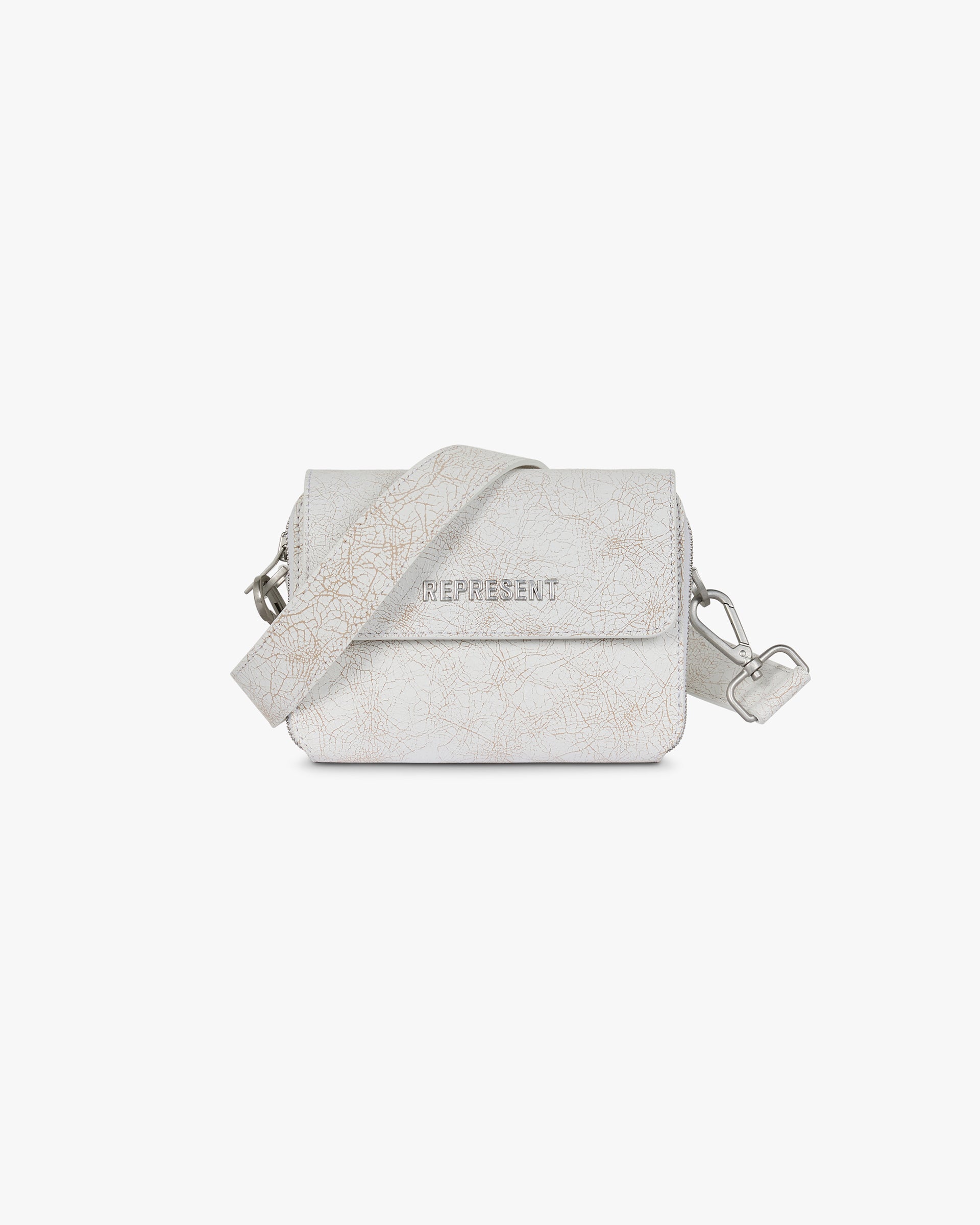 Vintage Cracked Leather Crossbody Bag for Women - Antique White | Stylish Boho Shoulder Purse for Everyday Use, Travel & Casual Outings