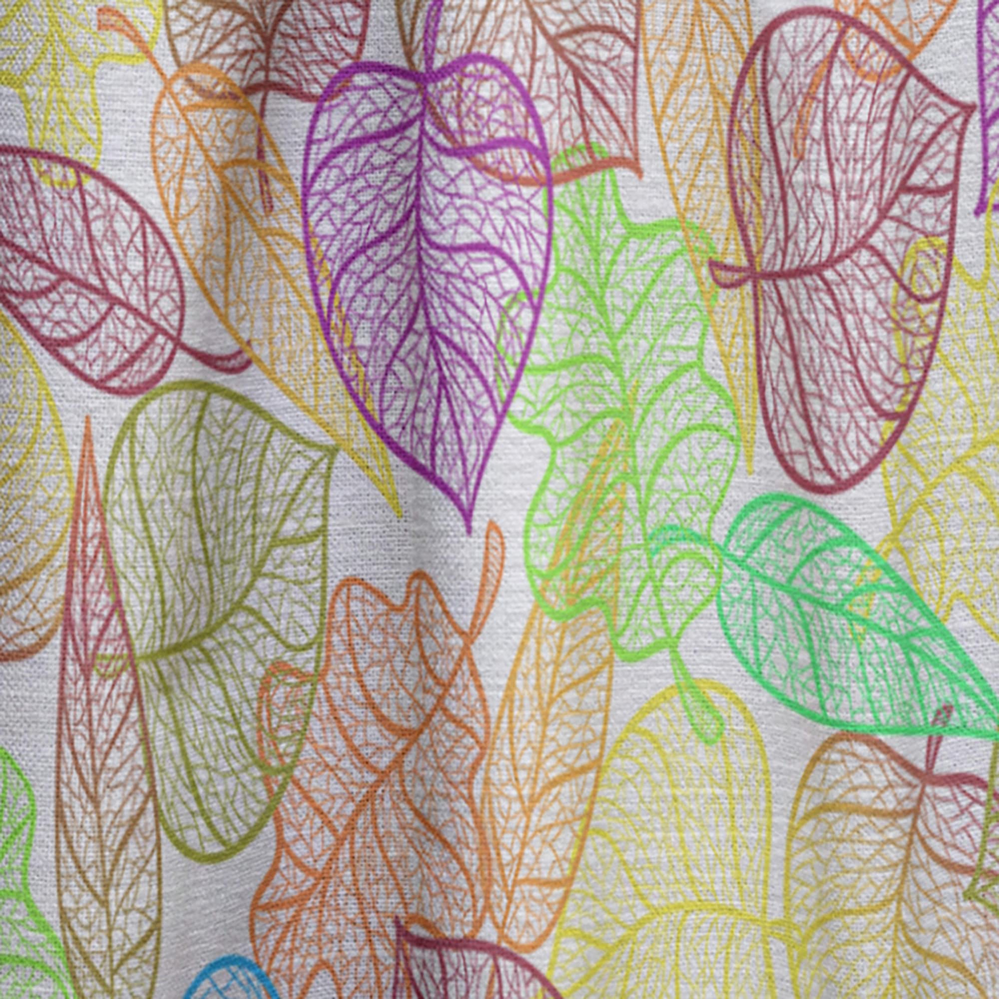DesignQ Thermal Insulated Curtains - Autumn Transparent Leaves Pattern, Single Panel 52x63 Inches - Blackout Drapes for Bedroom & Living Room - Perfect for Energy Saving & Privacy Protection