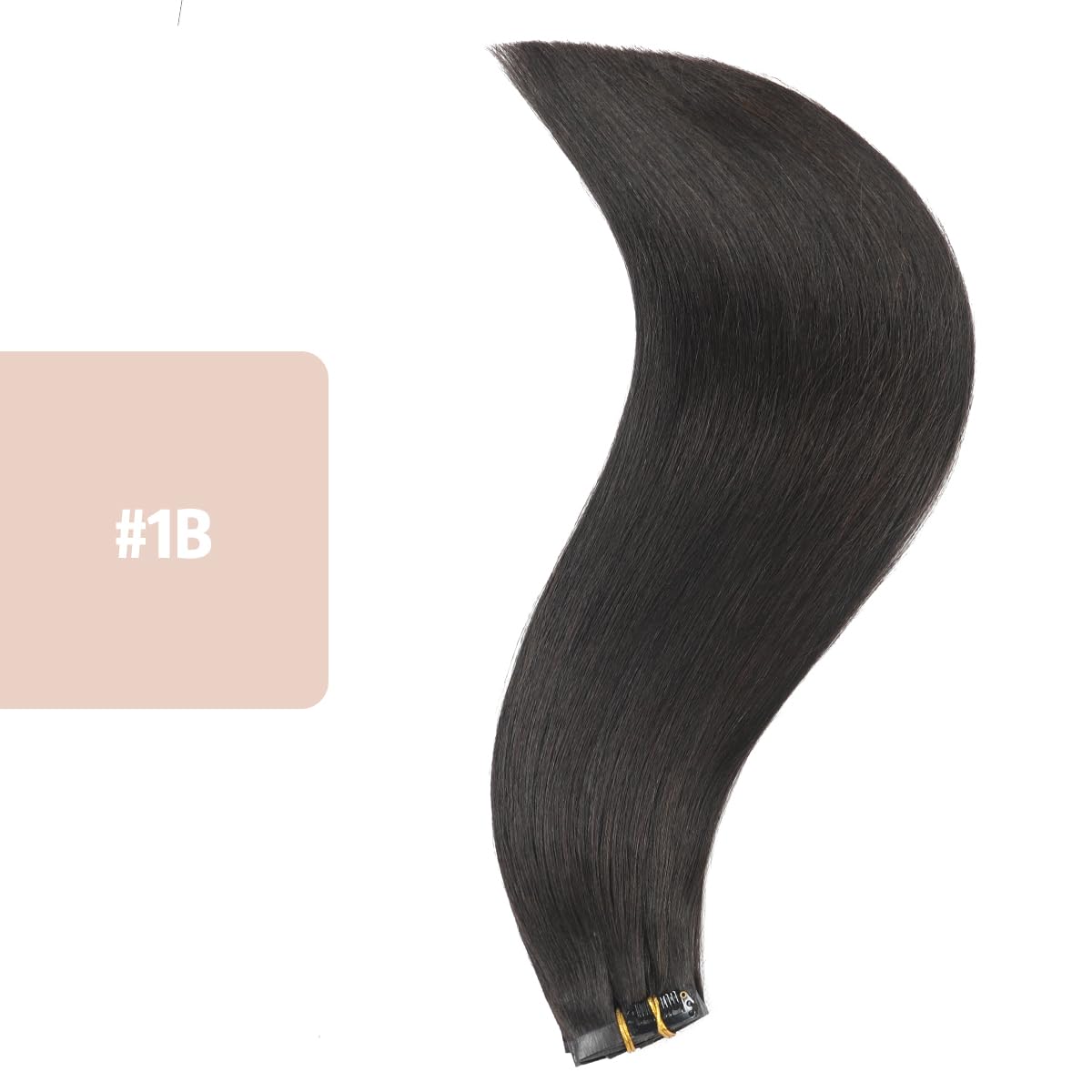 Silky Straight Clip-in Remy Human Hair Extensions for Women - 18 Inch Natural Black Hair Weft for Length & Volume - Perfect for Parties, Weddings & Daily Styling