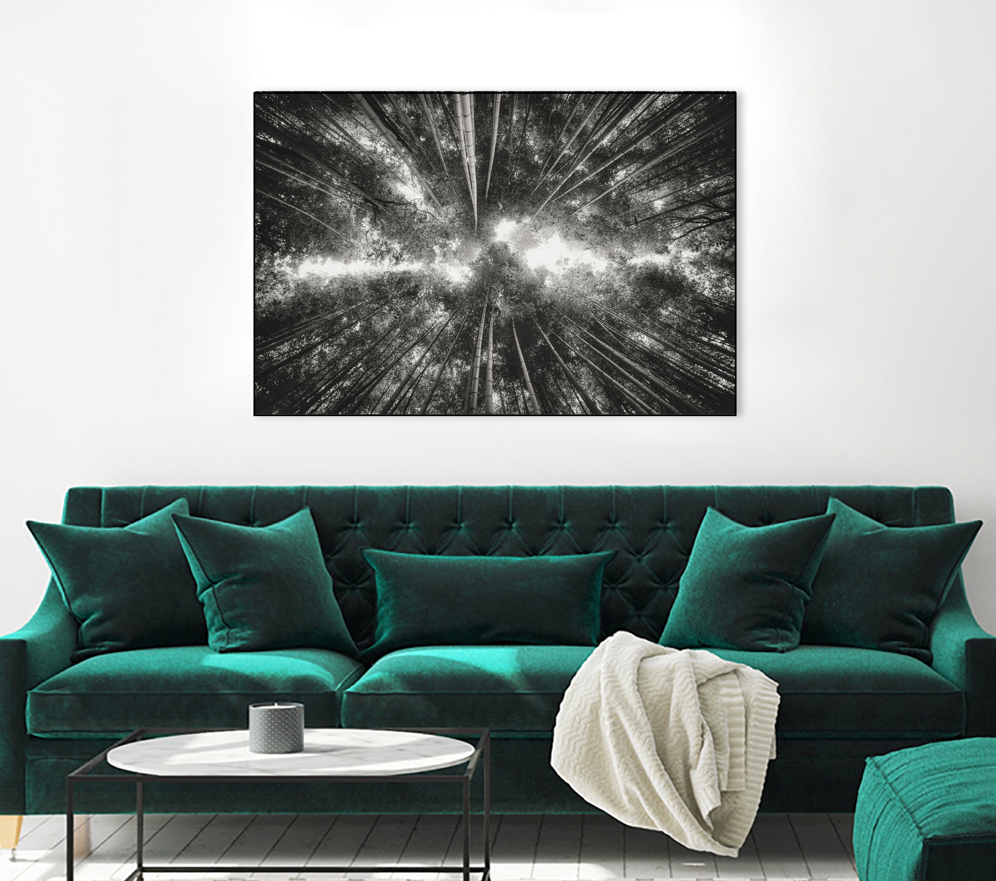 Bamboo Forest Wall Art - Black and White Nature Photography Print for Home & Office Decor