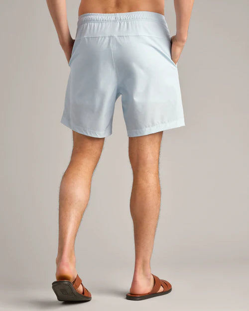Rhone Men's 7.5 Inch R&R Quick-Dry Swim Trunks - Light Blue Stripe | Comfortable Beach Shorts for Swimming, Surfing & Vacation | Perfect for Pool, Beach & Water Sports