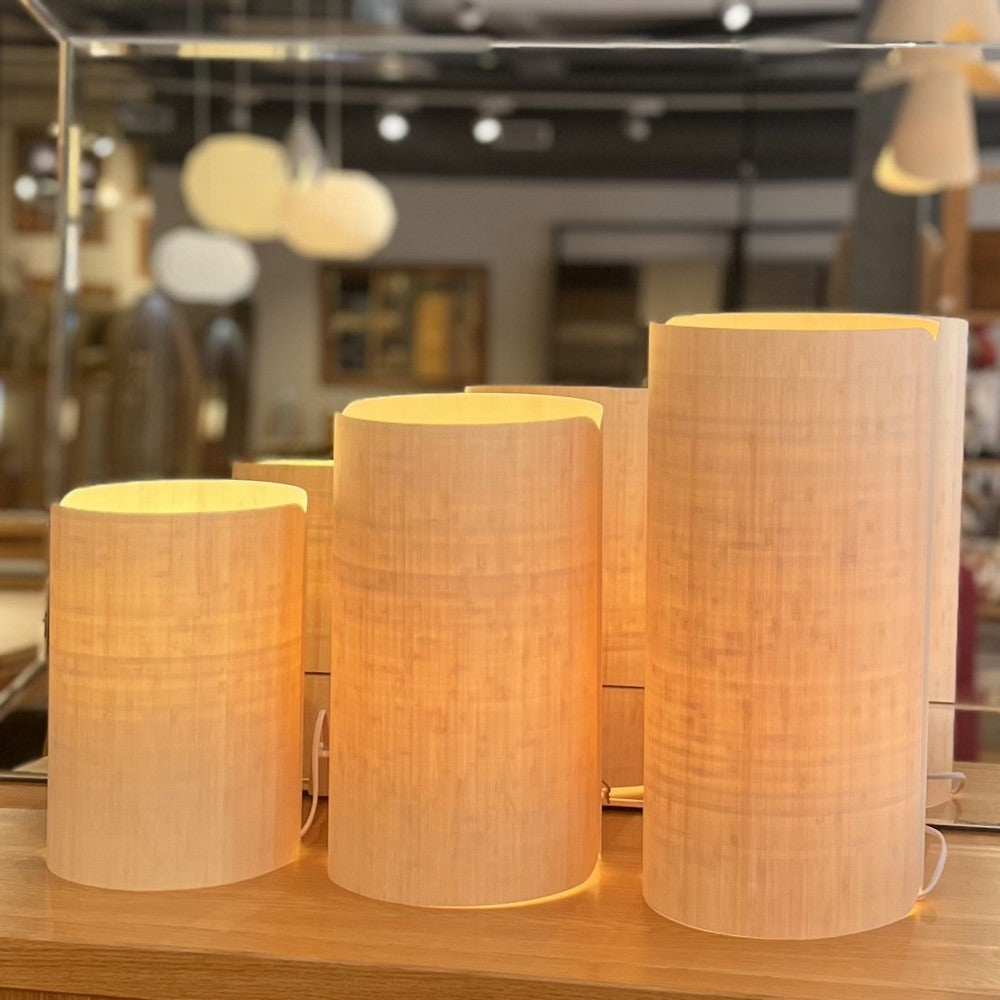 Modern Kauri Wood Table Lamp - Warm White LED Light for Bedroom, Living Room & Office - Eco-Friendly Wooden Nightstand Light with Adjustable Brightness
