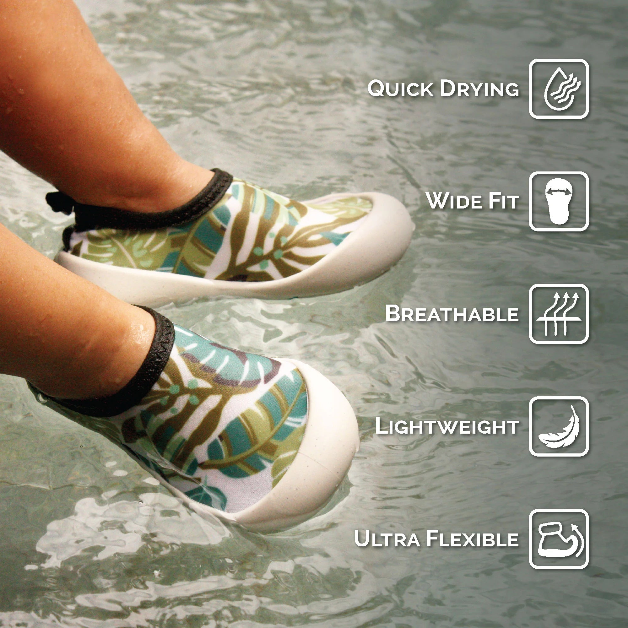 Jan & Jul Manta Ray Toddler Water Shoes - Quick-Dry Aqua Socks for Beach, Pool & Outdoor Play | UV Protection & Non-Slip Sole