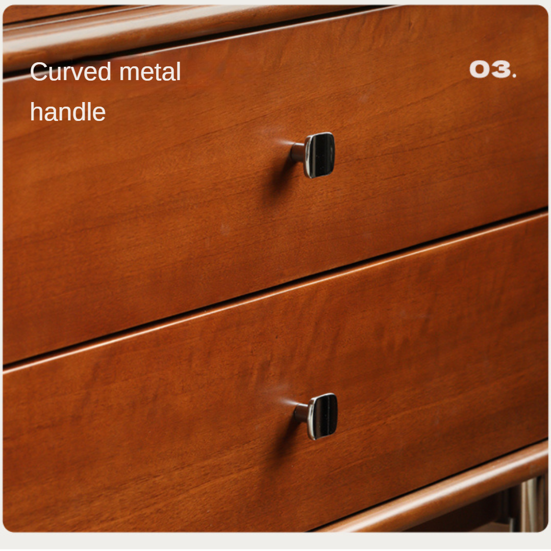 Bauhaus Style Poplar Solid Wood Cabinet with Storage Drawers - Perfect for Living Room, Bedroom & Office Organization