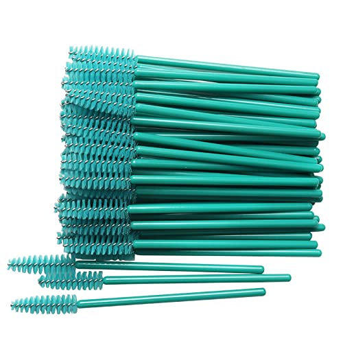 50-Piece Disposable Makeup Brush Set - Eyelash Applicator, Crystal Wands & Diamond Brushes for Professional Cosmetics (Deep Green Handle) - Perfect for Salon, Home Makeup & Travel Beauty Kits