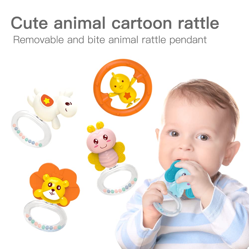 Baby Musical Crib Mobile with Night Light & Soothing Music - Rotating Animal Rattles, Star Projection, Remote Control - Newborn Nursery Toy for Boys & Girls (Pink) | Perfect for Bedtime, Nursery Decor & Infant Sensory Development
