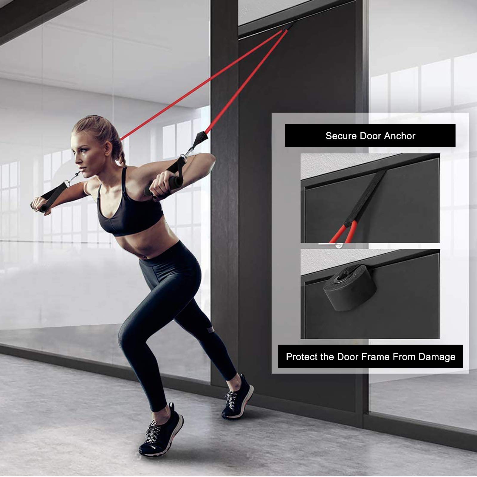 Sensyne 16PCS Resistance Bands Set - Up to 150 lbs for Strength Training, Home Gym, Yoga & Outdoor Workouts - Perfect for Fitness, Baseball Softball Training & Suspension Exercises