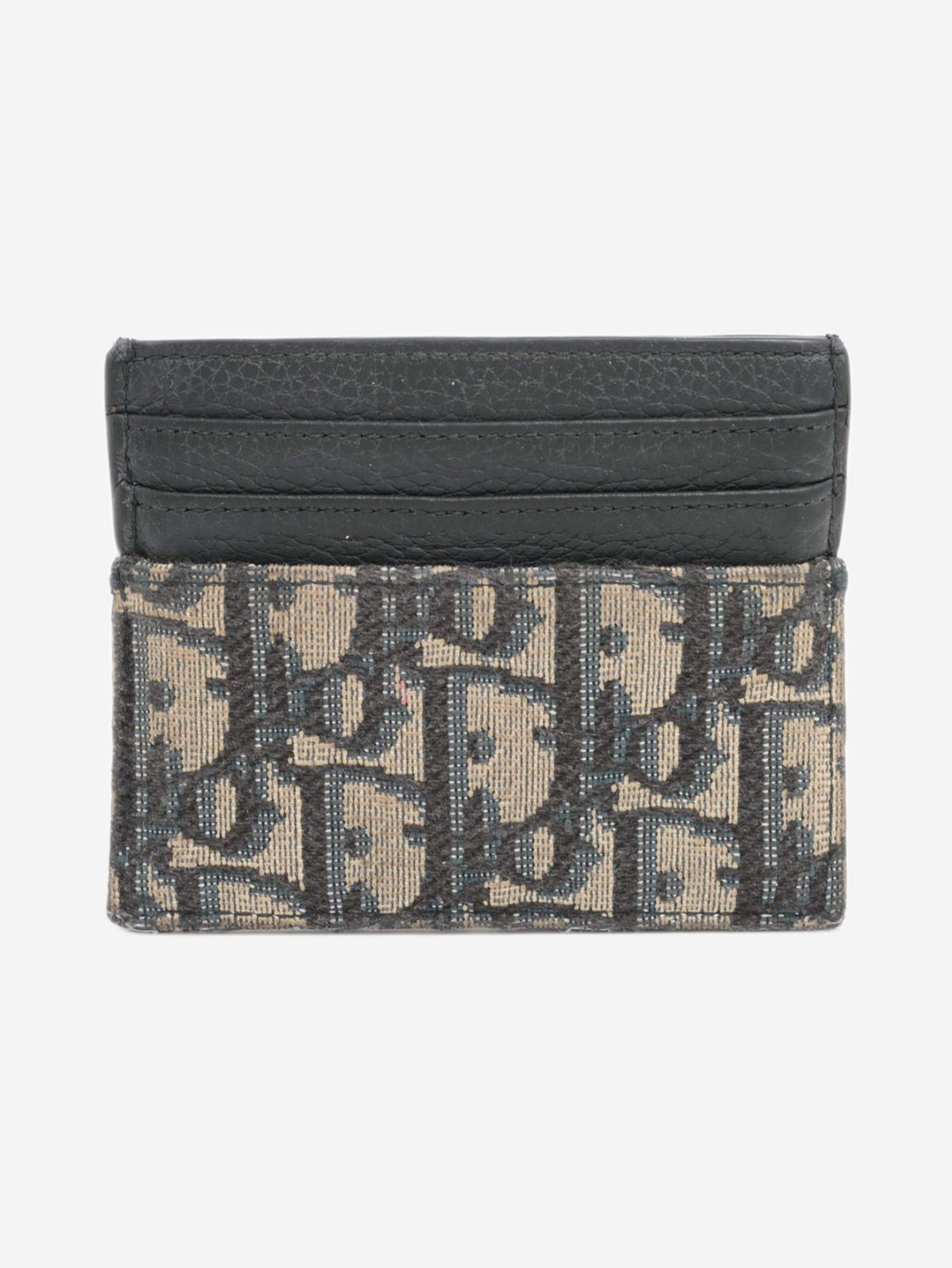 Premium Black Oblique Card Holder - Slim RFID Blocking Wallet for Men & Women | Perfect for Travel, Business & Everyday Use