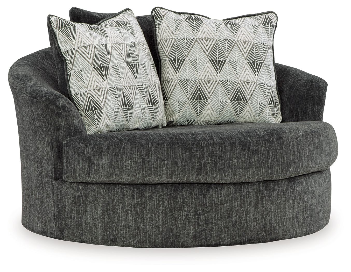 Biddeford Oversized Swivel Accent Chair - Modern Shadow Gray Fabric Lounge Chair for Living Room, Bedroom & Office - Comfortable Reading Chair with 360 Degree Rotation