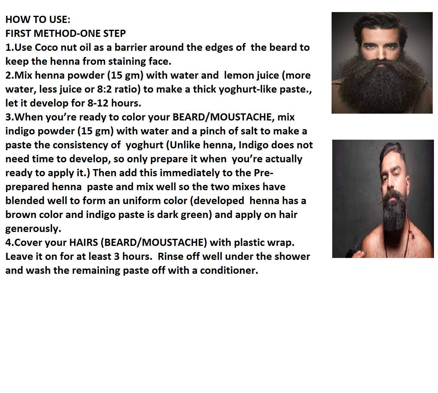 100% Natural Beard & Mustache Dye - 50g | Vegan, Chemical-Free Hair Color for Men | Perfect for Gray Coverage & Styling at Home or Salon