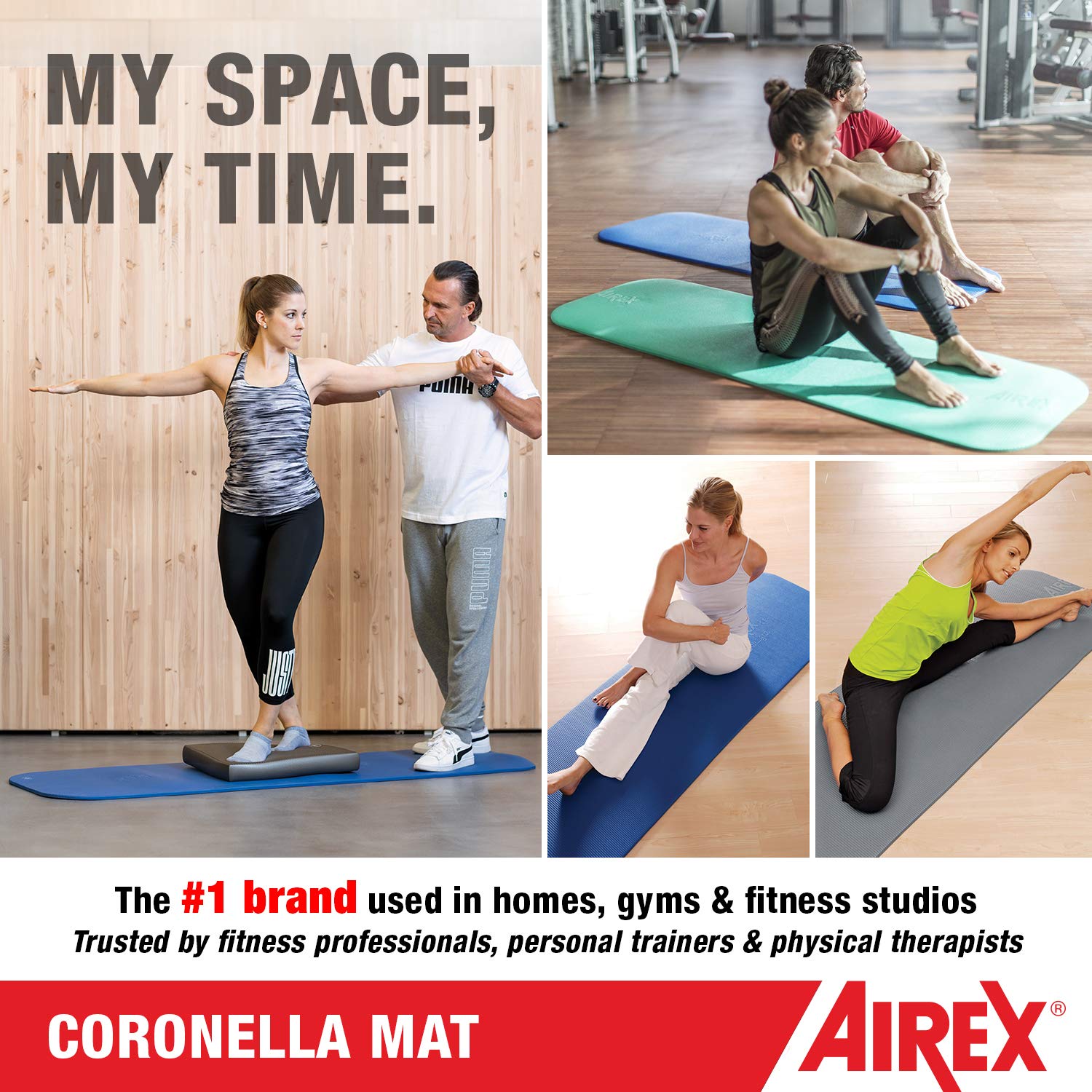 AIREX Coronella Exercise Mat - Premium Foam Workout Mat for Home Gym, Strength Training, Yoga, Pilates, Aerobics & Rehabilitation - Perfect for Home Workouts, Floor Exercises & Water Fitness Training