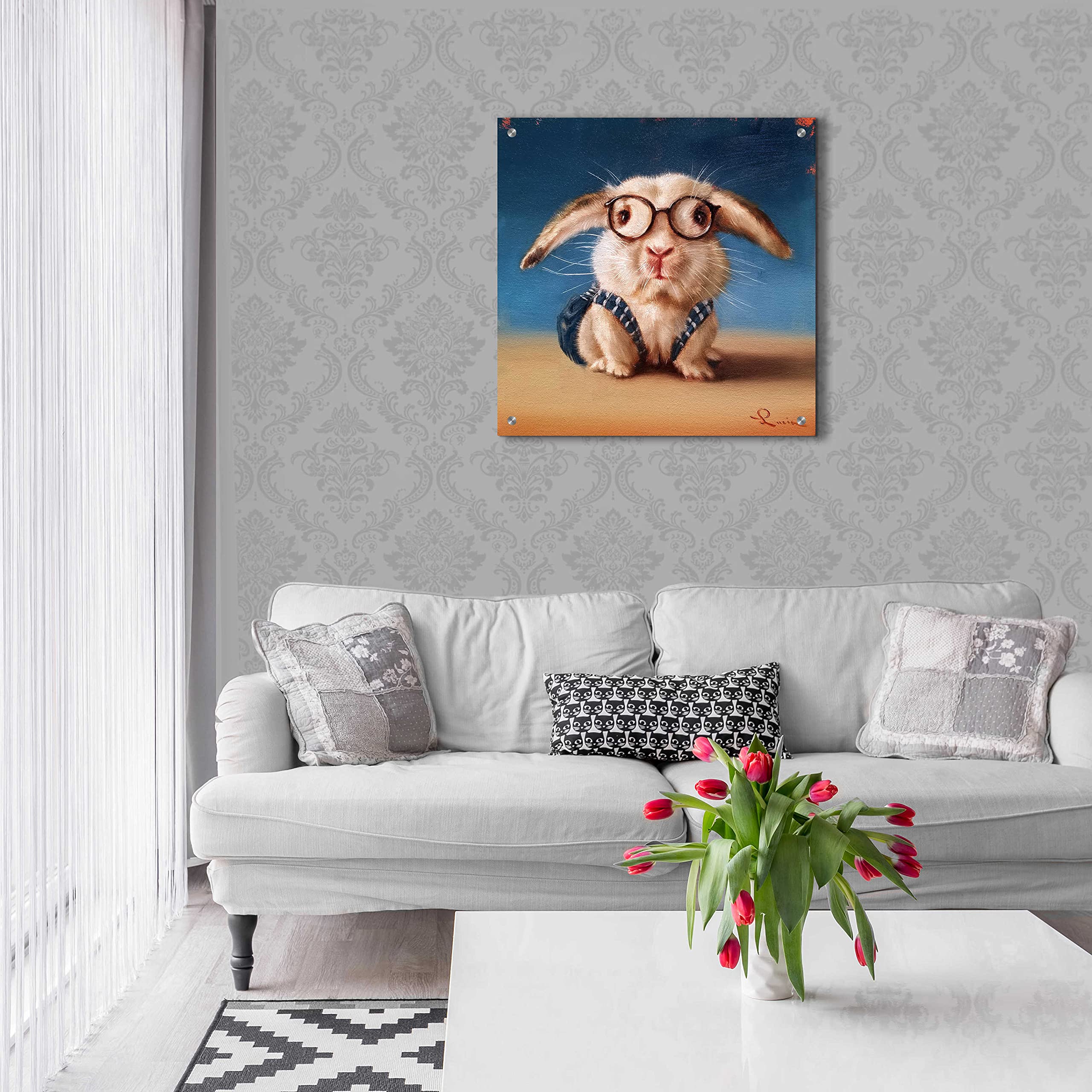 Lucia Heffernan 'Back to School' Acrylic Glass Wall Art - 24x24 Inch Modern Canvas Painting for Home & Office Decor - Perfect for Classrooms, Kids Rooms and School Themed Spaces