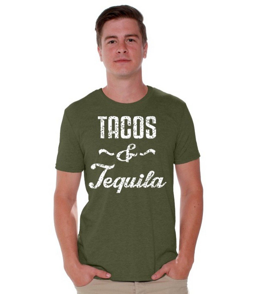 Vintage Mexican Tacos & Tequila Graphic T-Shirt - White Cotton Casual Tee for Cinco de Mayo, Mexican Fiesta & Summer Parties