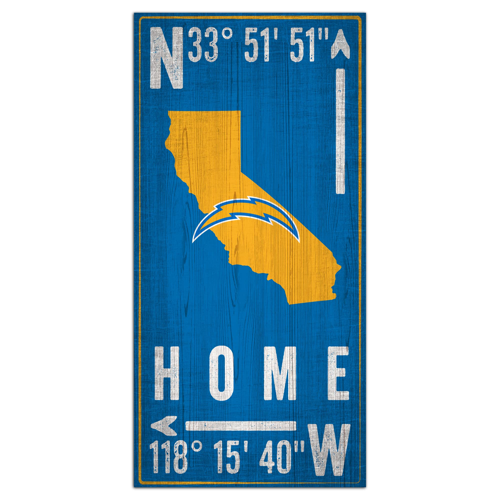 Los Angeles Chargers 6x12 Team Sign - Perfect for Home & Game Day Decor