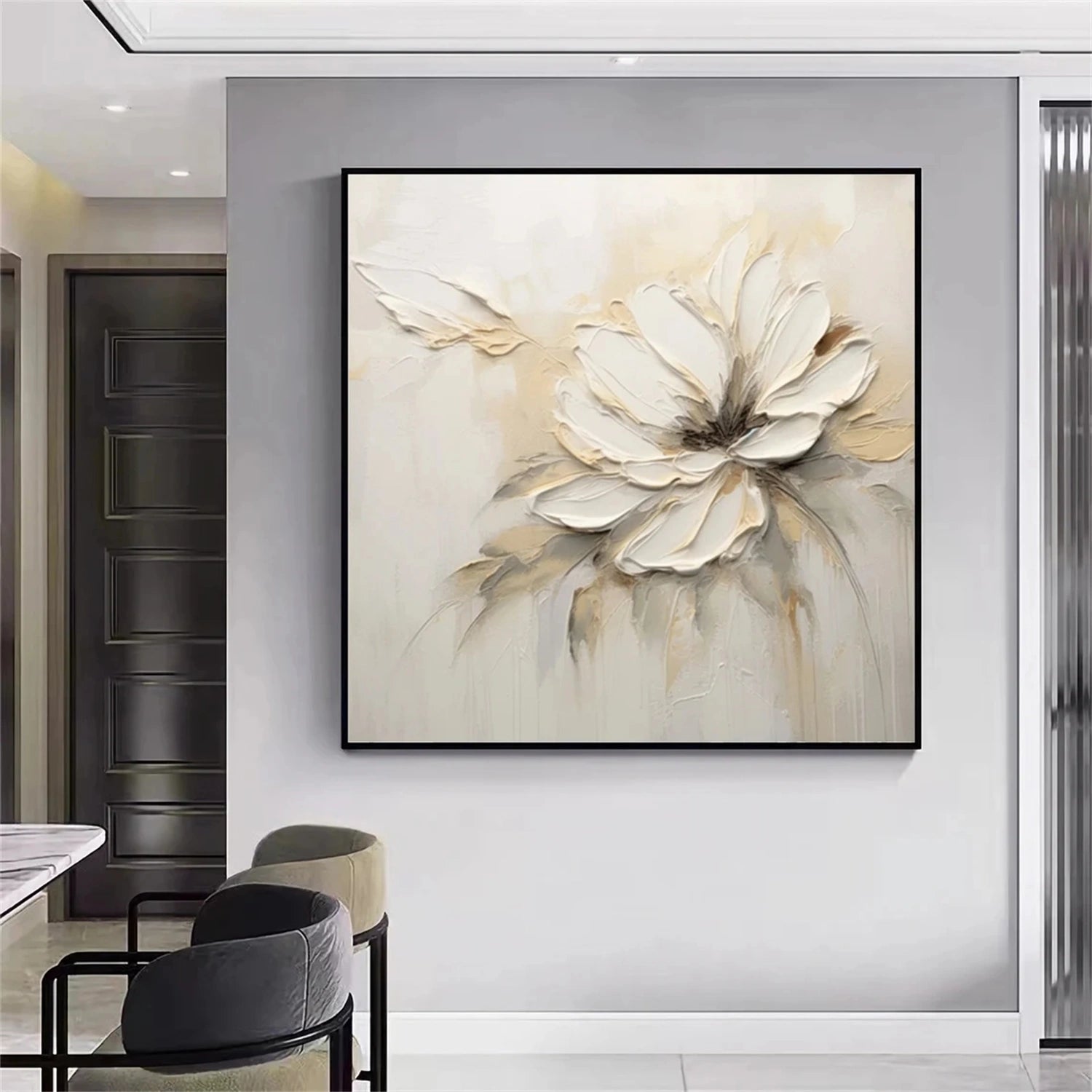 Beautiful Flower and Tree Painting #FT140 - Handmade Canvas Art for Home Decor, Living Room, Bedroom & Office Wall