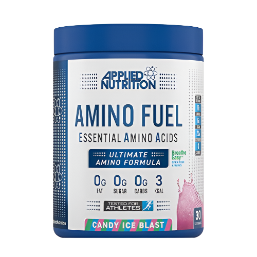 Applied Nutrition Amino Fuel EAA Essential Amino Acids Powder - 390g (30 Servings) Candy Ice Blast Flavor for Muscle Fuel & Recovery | Pre-Workout & Post-Workout Supplement for Athletes & Fitness Enthusiasts