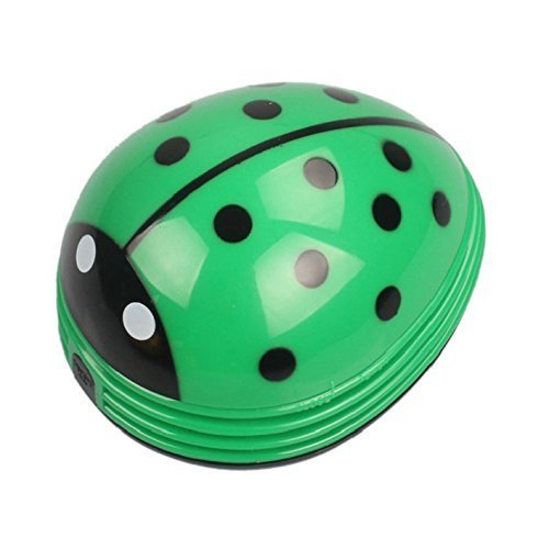 ECSEM Cute Portable Mini Desktop Vacuum Cleaner - Compact Dust & Crumb Sweeper for Office, Home & Car (Green) | Perfect for Desks, Keyboards & Small Spaces