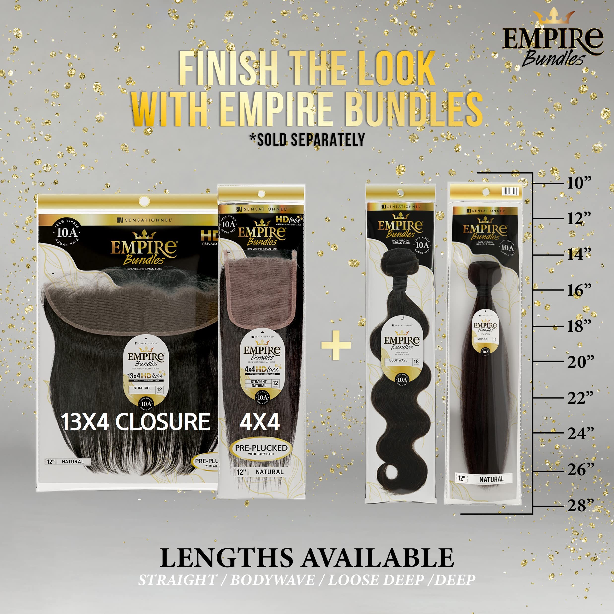 Sensationnel Empire Bundle Weave Hair - 100% Virgin Human Hair Extensions, Unprocessed, Silky Yaki Texture, 2-Pack (24 Inch, Natural Black) | Perfect for Braids, Weaves & Protective Styles