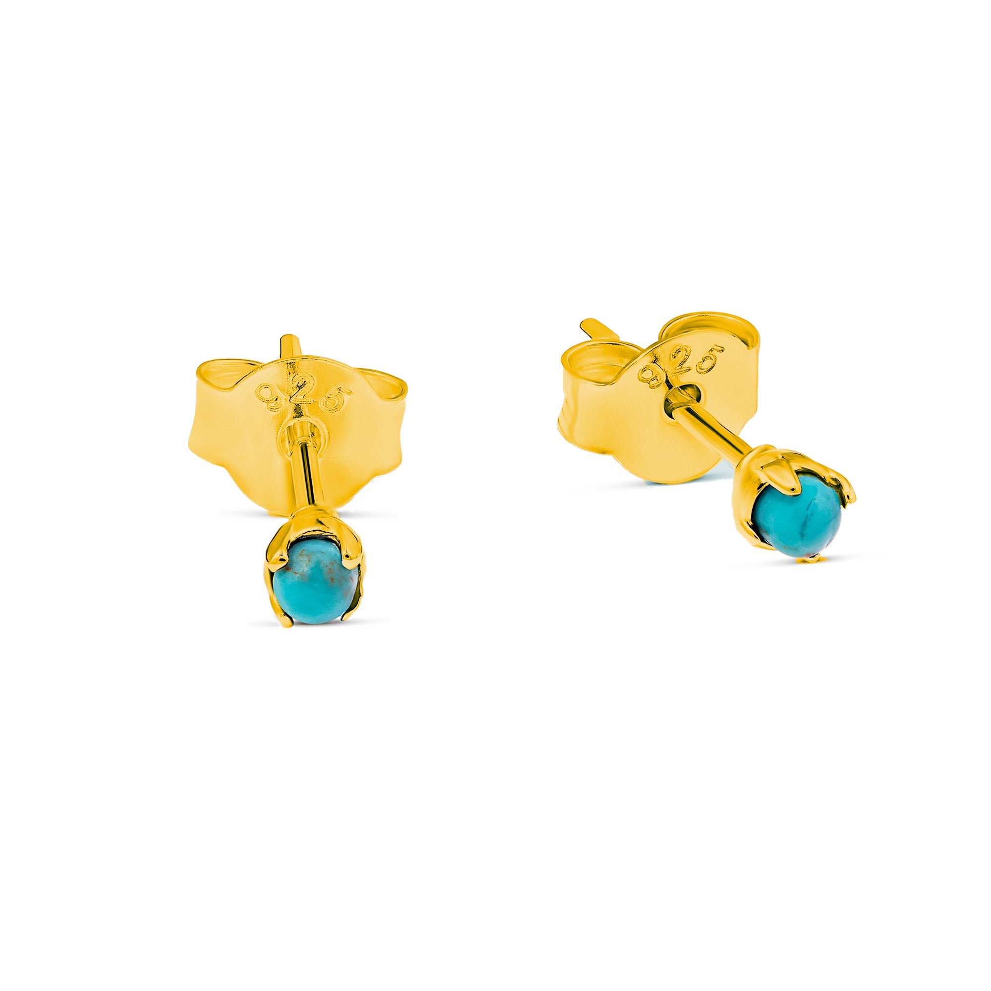 Exquisite 14K Gold Turquoise Stud Earrings for Women - Perfect for Casual, Office & Party Wear