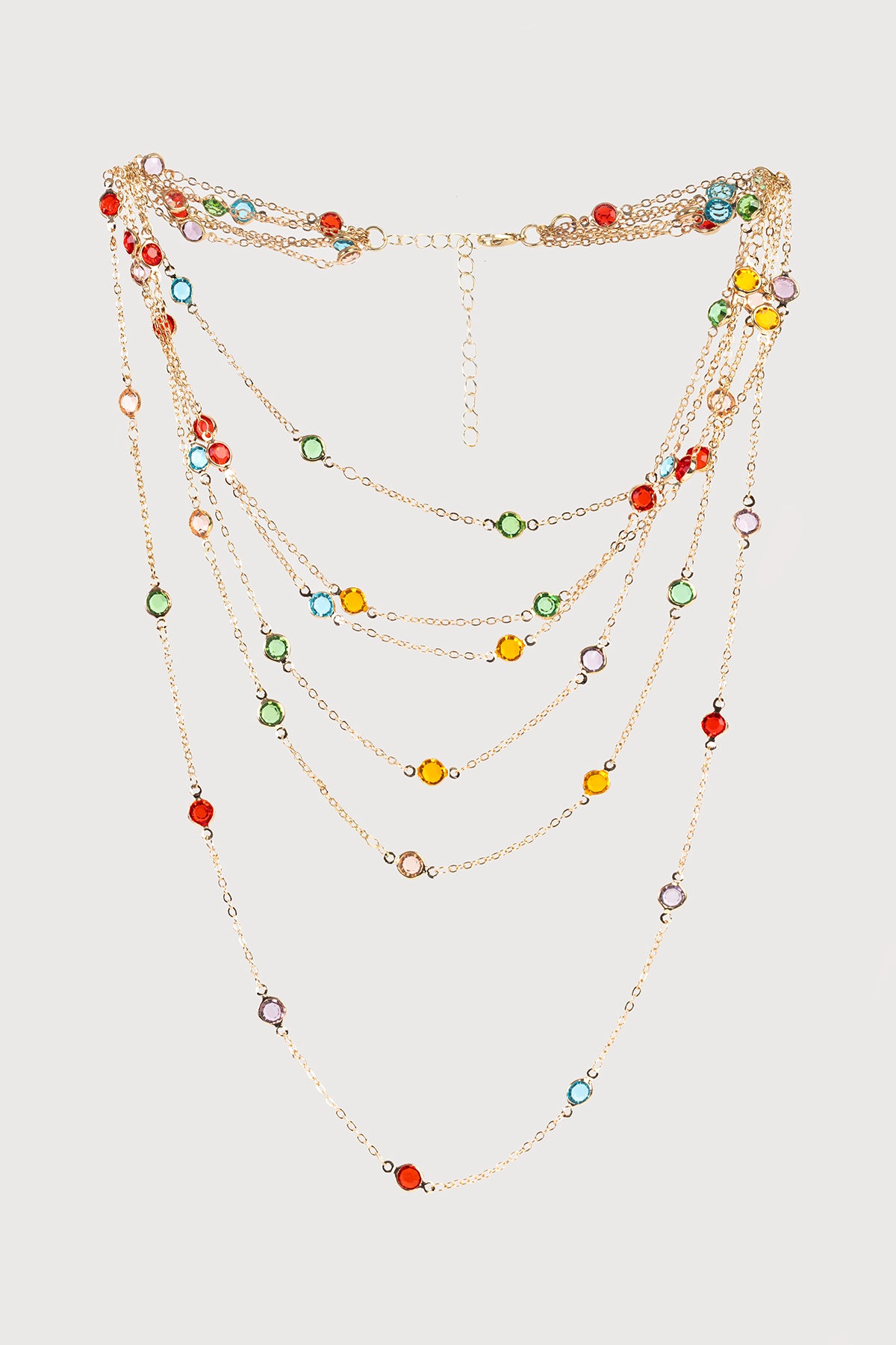 Layered Glass Pendant Necklace for Women - Elegant Multi-Tiered Boho Jewelry - Perfect for Parties, Weddings & Everyday Wear