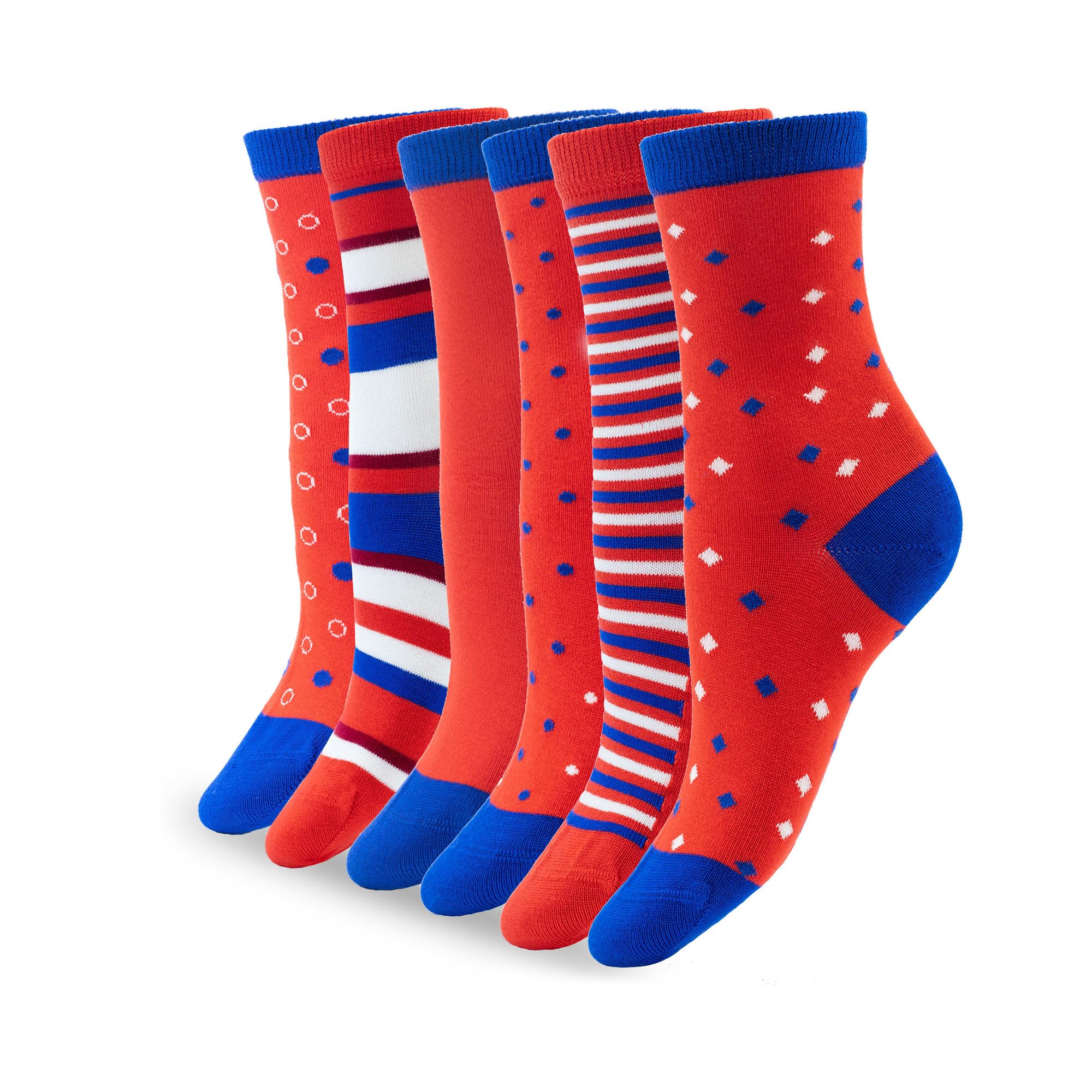 1SOCK2SOCK - Women's 6 Pack Bamboo Crew Socks - Ultra Soft, Breathable, Eco-Friendly Fashion Socks for Women US Size 6-10 - Perfect for Casual Wear, Work, Yoga & Everyday Comfort