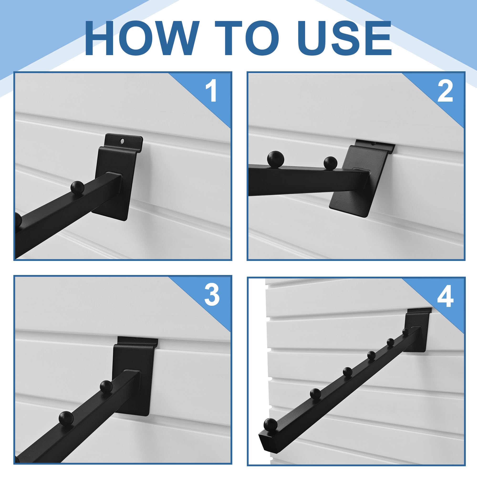 20 Pack 6 Ball Waterfall Hooks for Slatwall - 12 Inch Heavy Duty Slat Wall Hangers for Clothing Retail, Garage & Shop Display - Perfect for Organizing Apparel, Accessories & Tools in Stores and Homes