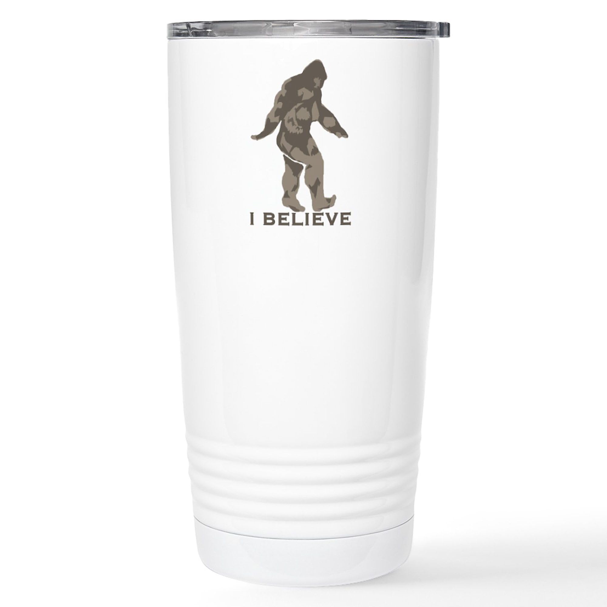 I Believe In The Bigfoot 20 oz Insulated Stainless Steel Travel Mug - Leakproof Coffee Tumbler for Hot & Cold Drinks - Perfect for Camping, Hiking & Outdoor Adventures