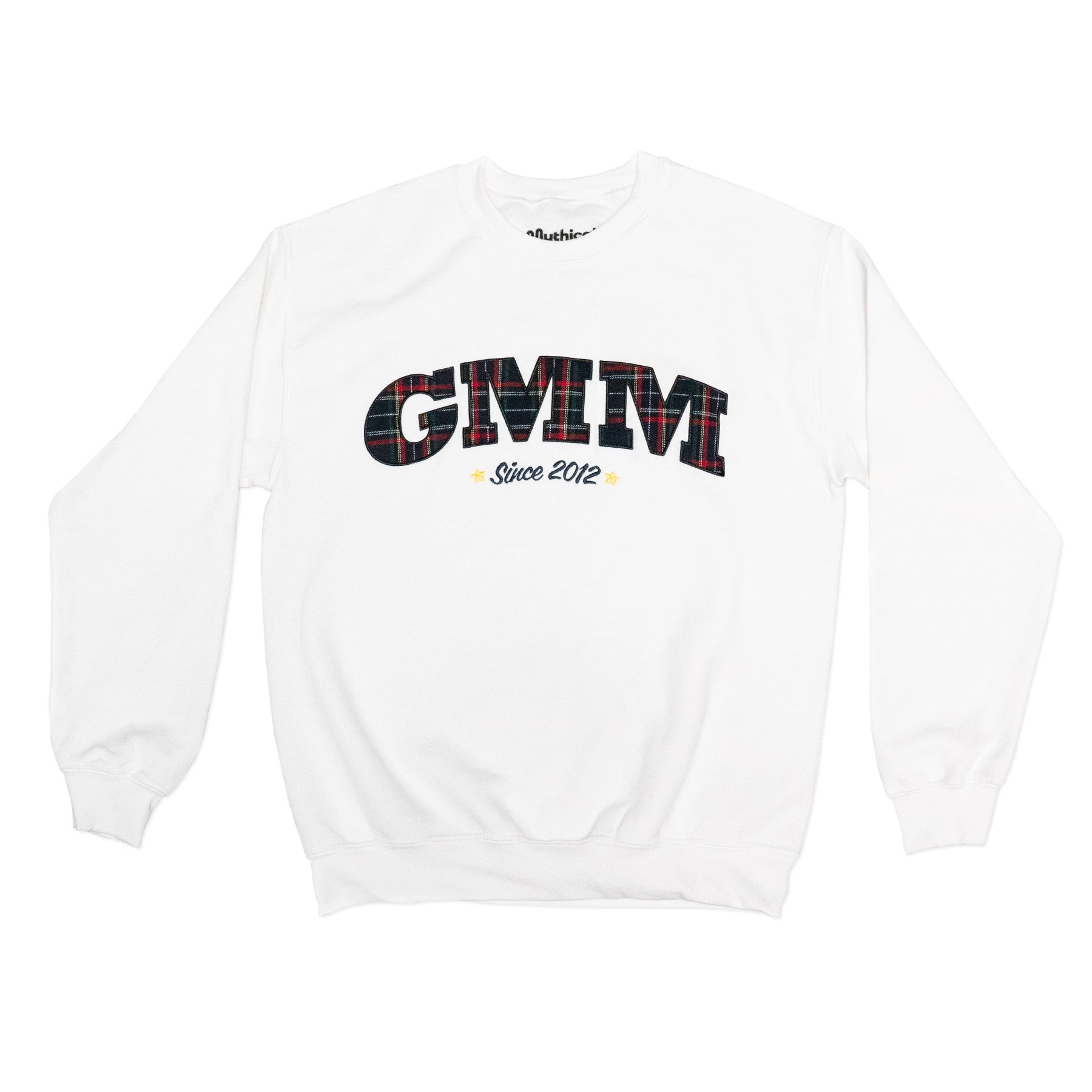 GMM Plaid Logo Sweatshirt for Men & Women - Soft Cotton Pullover Hoodie with Stylish Plaid Design - Perfect for Casual Wear, Street Fashion & Winter Outfits