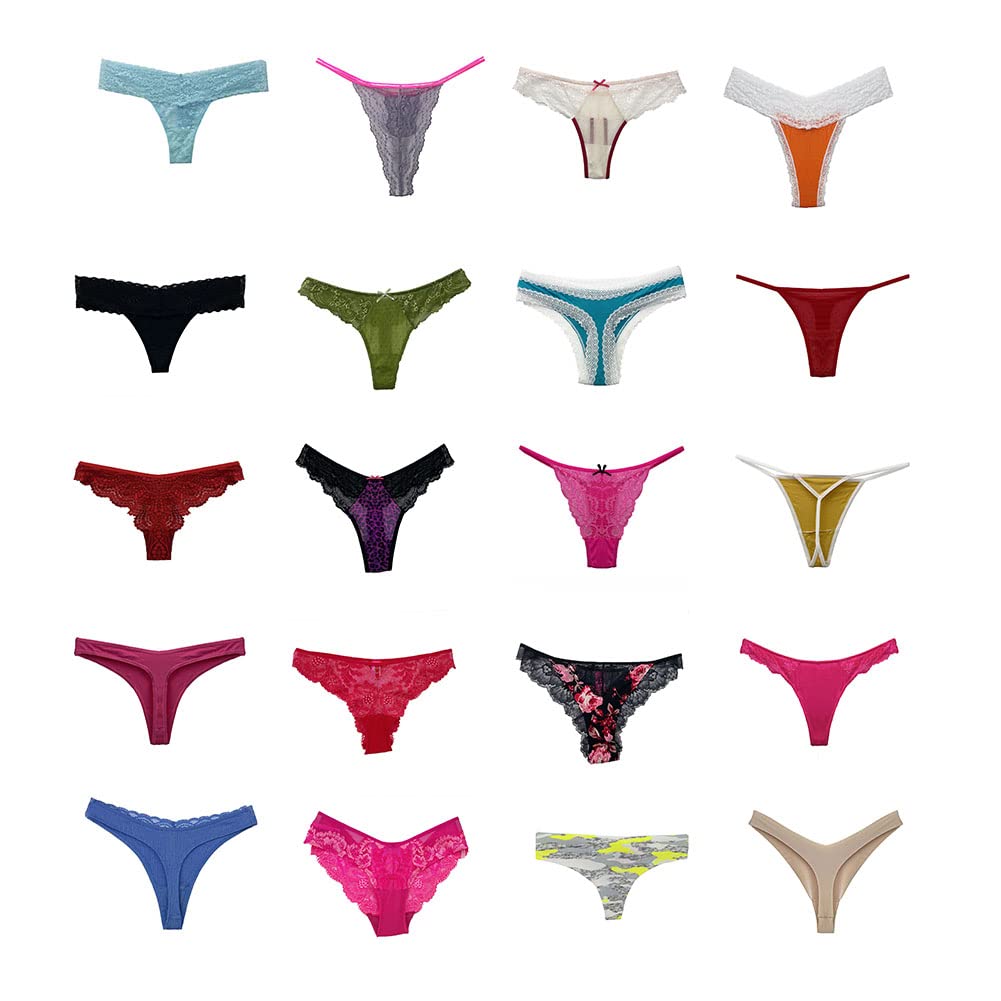 Sexy Women's Thong Underwear Pack - 6-Piece Assorted G-String & T-Back Panties Set | Comfortable Lingerie for Daily Wear, Date Night & Special Occasions