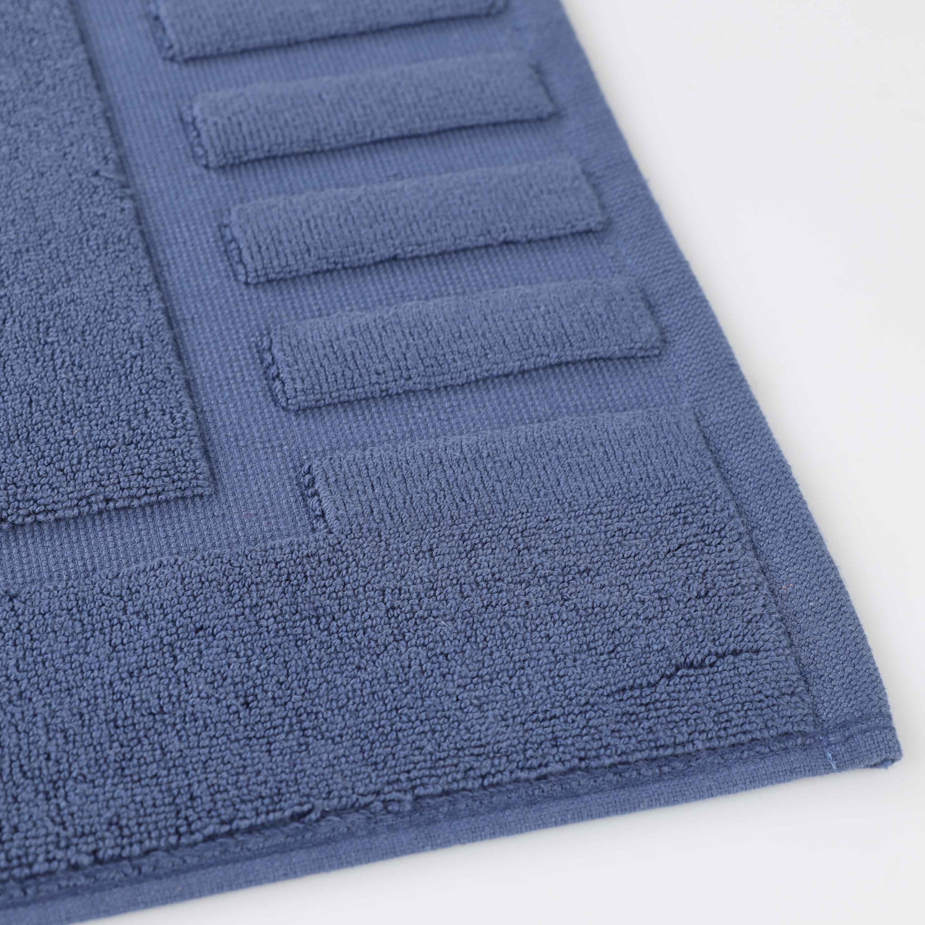 Premium Cotton Modern Geometric Border Absorbent Bath Mat Set of 2 - Non-Slip Soft Bathroom Rug for Bathroom Floor, Shower, Vanity Area - Home Decor Essentials