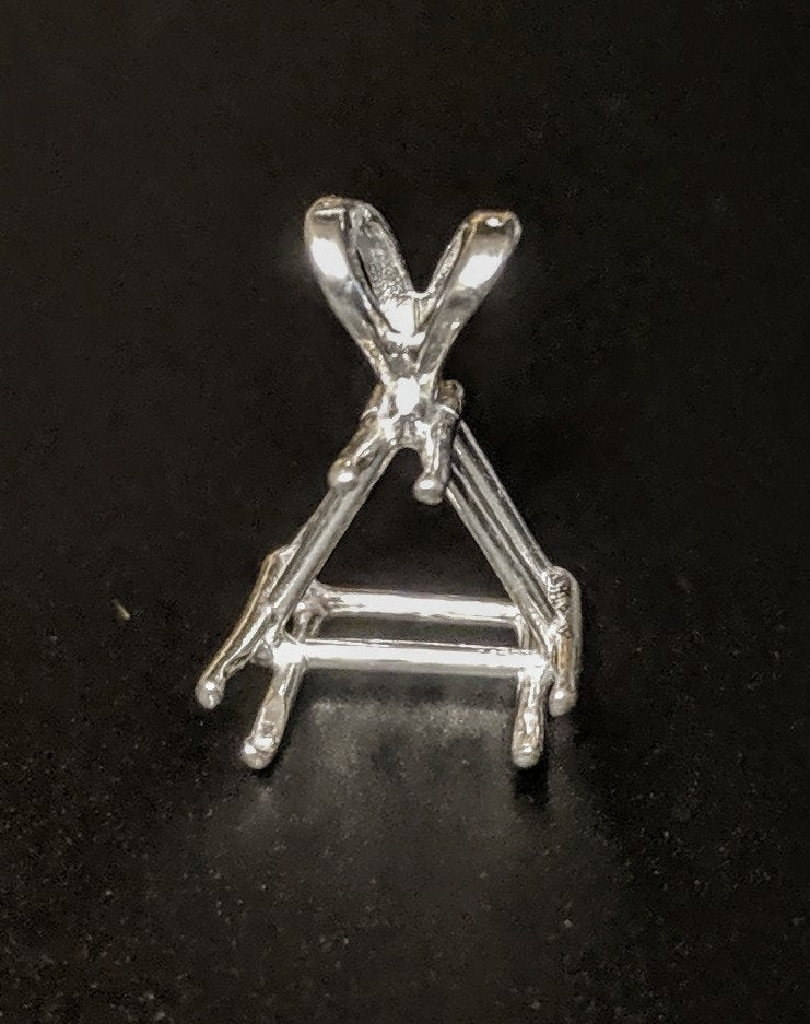 Solid Sterling Silver or 14kt Gold 4mm-16mm Trillion Pendant Setting - Handcrafted in USA | Perfect for Necklace Jewelry Making, Gift Giving & Personal Collection