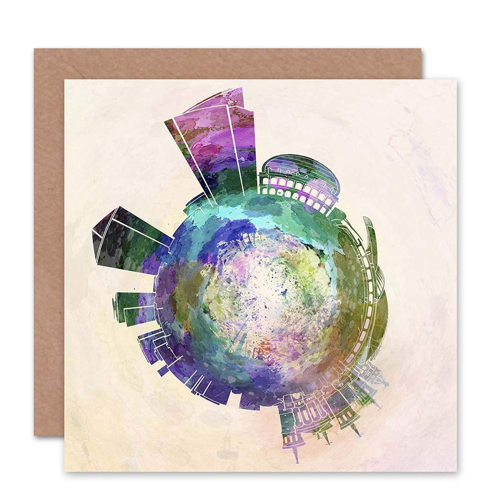 Wee Blue Coo Little World City Skyline Lyon France Greeting Card - Perfect for Birthdays, Anniversaries & Special Occasions