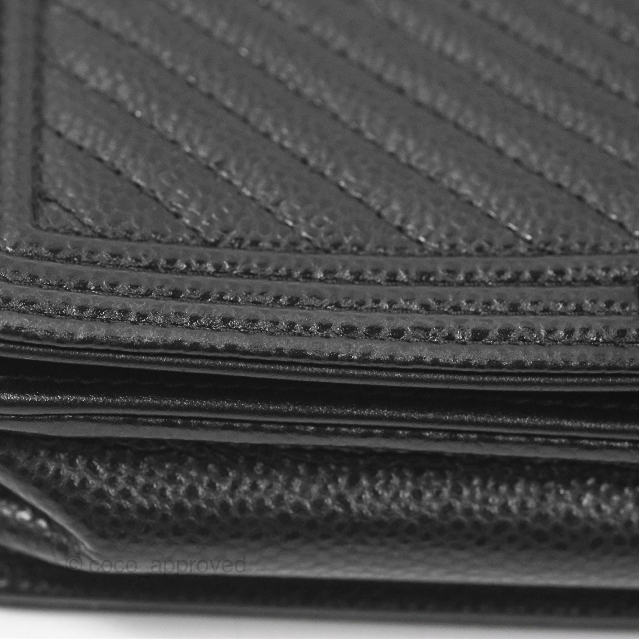 Chanel Chevron Boy Wallet on Chain WOC Black Caviar Leather with Silver Hardware - Luxury Crossbody Bag for Women, Perfect for Evening Parties & Date Nights