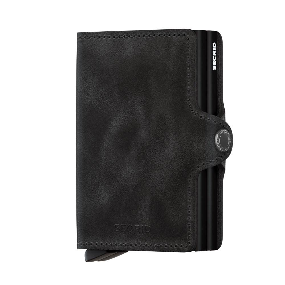 Secrid Vintage Twin Wallet - RFID Blocking Leather Bifold Wallet for Men & Women - Perfect for Travel, Business & Everyday Use