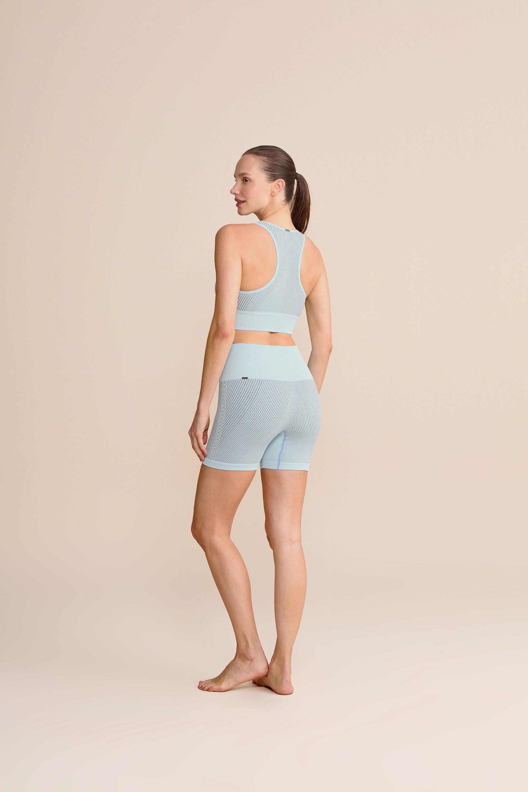 Seamless Diagonal Shorts for Women - High Waist Yoga Running Workout Shorts - Comfortable Stretchy Athletic Shorts for Gym, Lounge & Summer Outfits