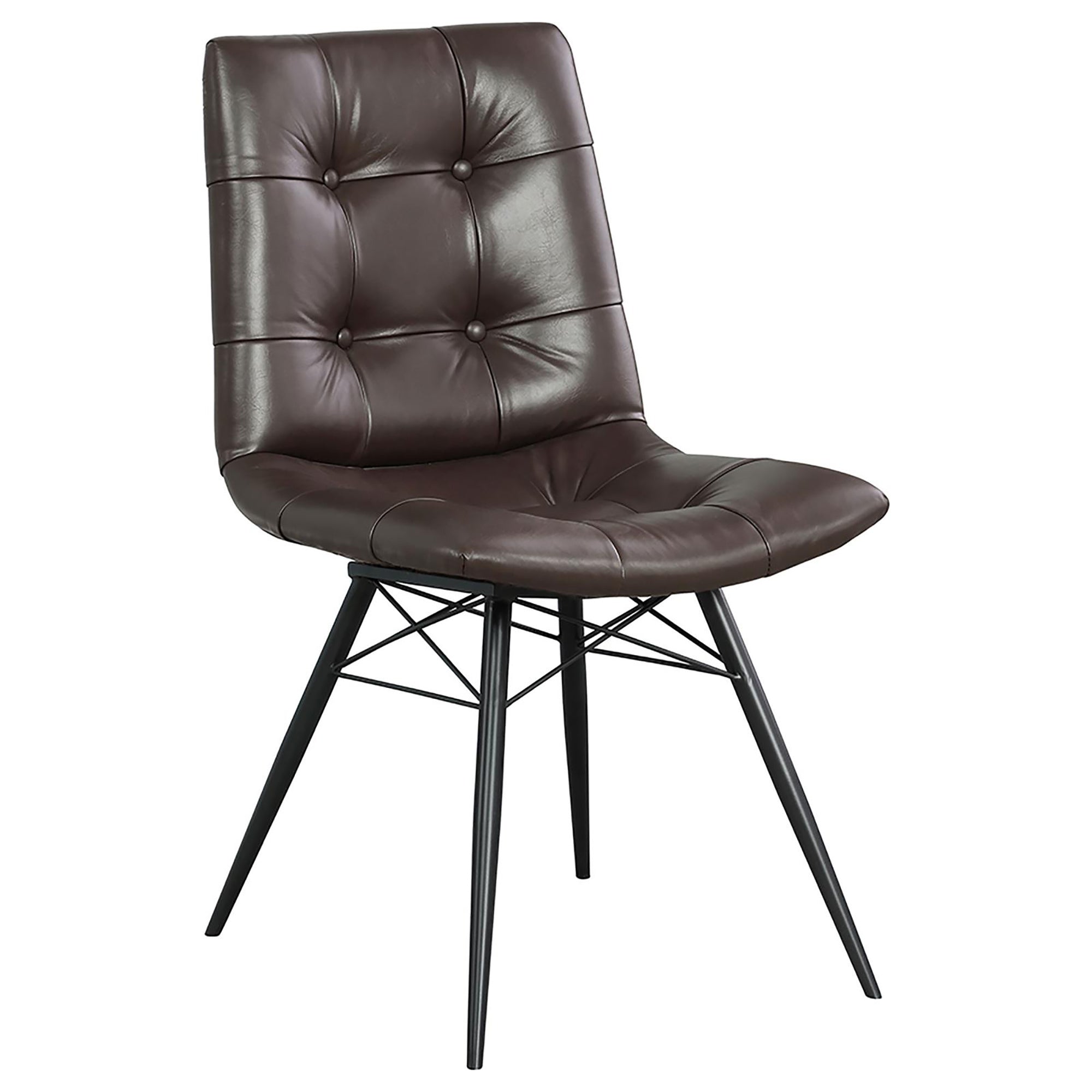 Brown and Gunmetal Back Dining Chairs Set of 4 - Modern Kitchen & Dining Room Furniture for Home Decor | Perfect for Family Gatherings & Dinner Parties