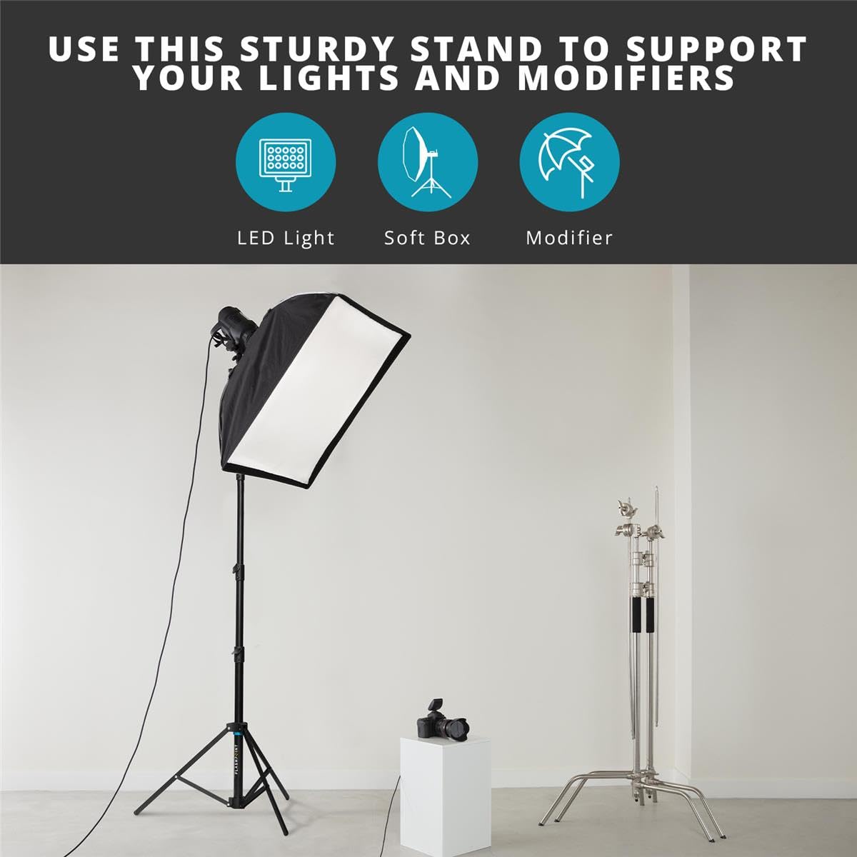 Flashpoint 9 Feet Air-Cushioned Automatic Collapsible Light Stand (Auto Stand Pro) - Professional Photography & Video Lighting Support for Studio, Outdoor & Event Shooting