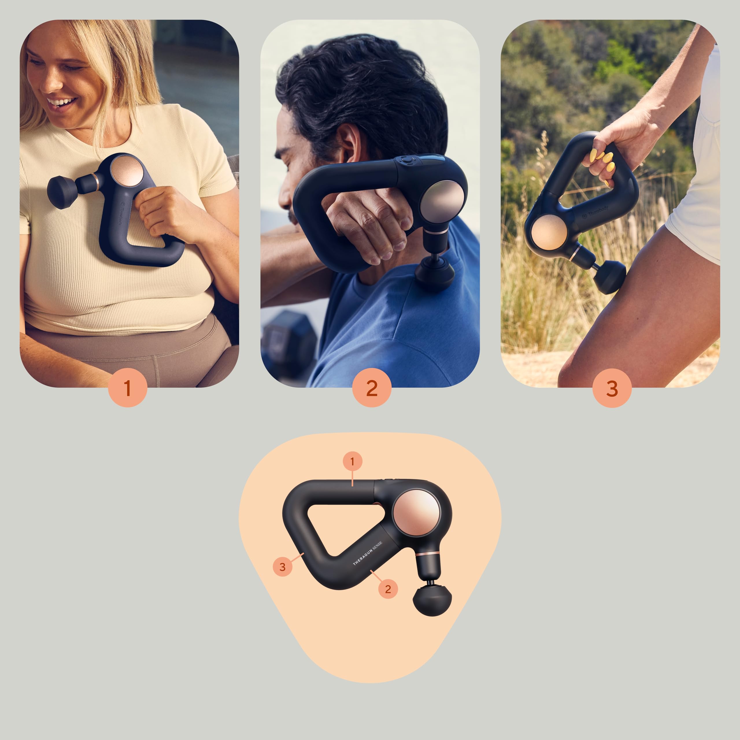 TheraGun Sense Percussion Massage Gun - Deep Tissue Massager for Neck, Back, Leg & Knee Pain Relief - Black | Portable Muscle Recovery Tool for Athletes, Office Workers & Home Use