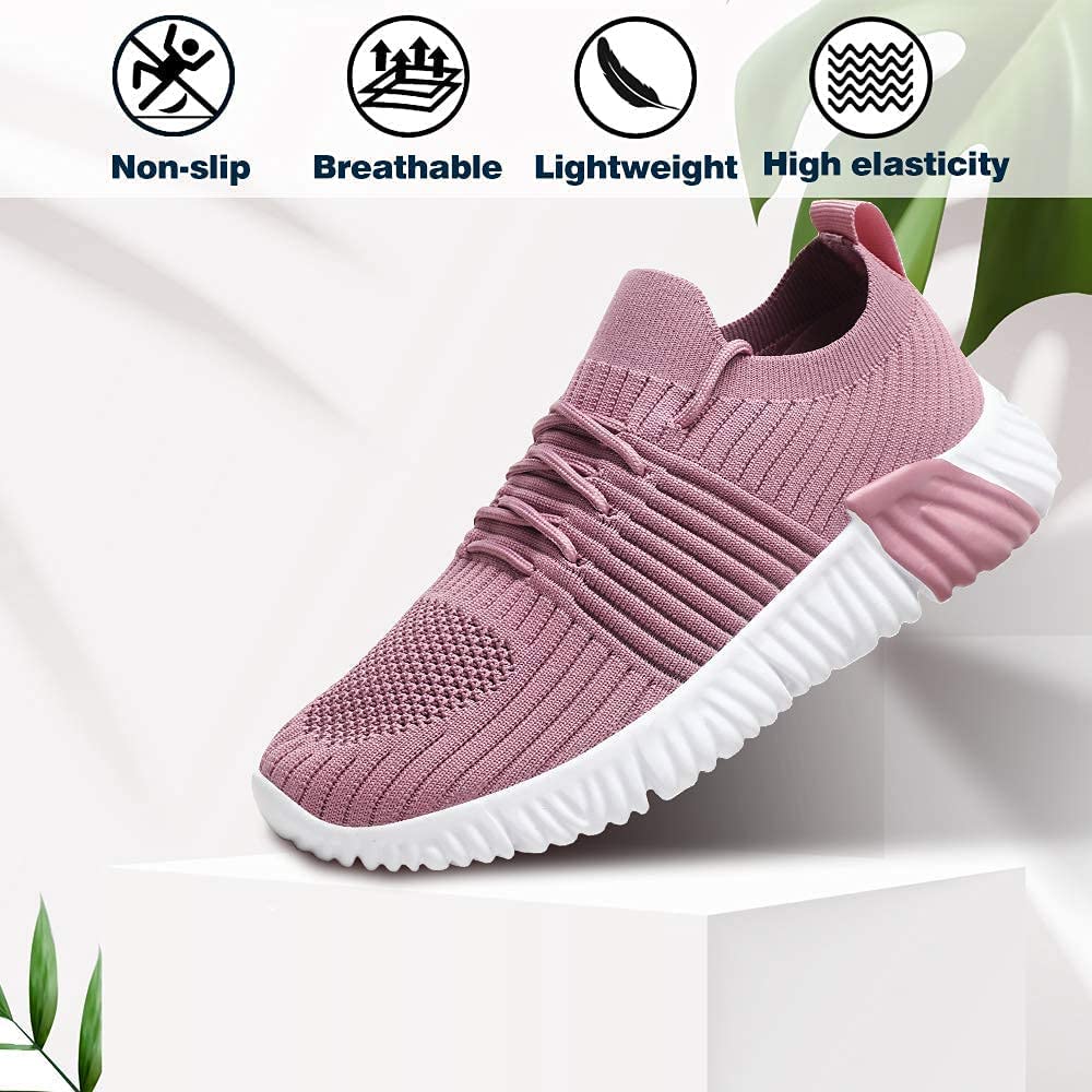 JSWEI Women's Walking Tennis Shoes - Breathable Slip-On Sneakers with Memory Foam & Air Cushion | Lightweight Comfortable Gym Shoes for Workout, Running & Casual Wear | Perfect for Walking, Fitness & Everyday Use