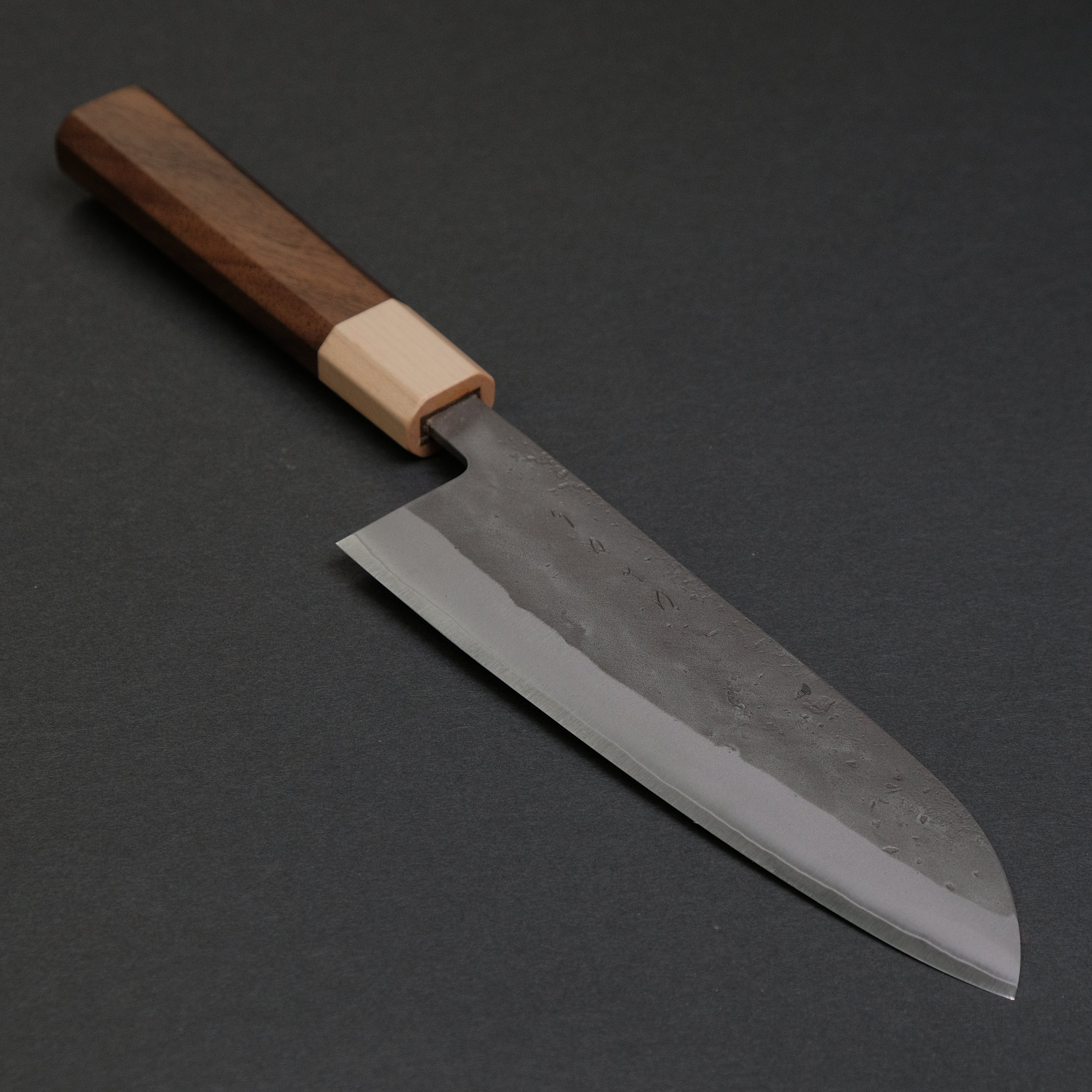 Hitohira TD SLD Nashiji Santoku Knife 165mm with Walnut Handle - Premium Japanese Kitchen Knife for Slicing, Dicing, and Chopping Vegetables, Meat, and Fish