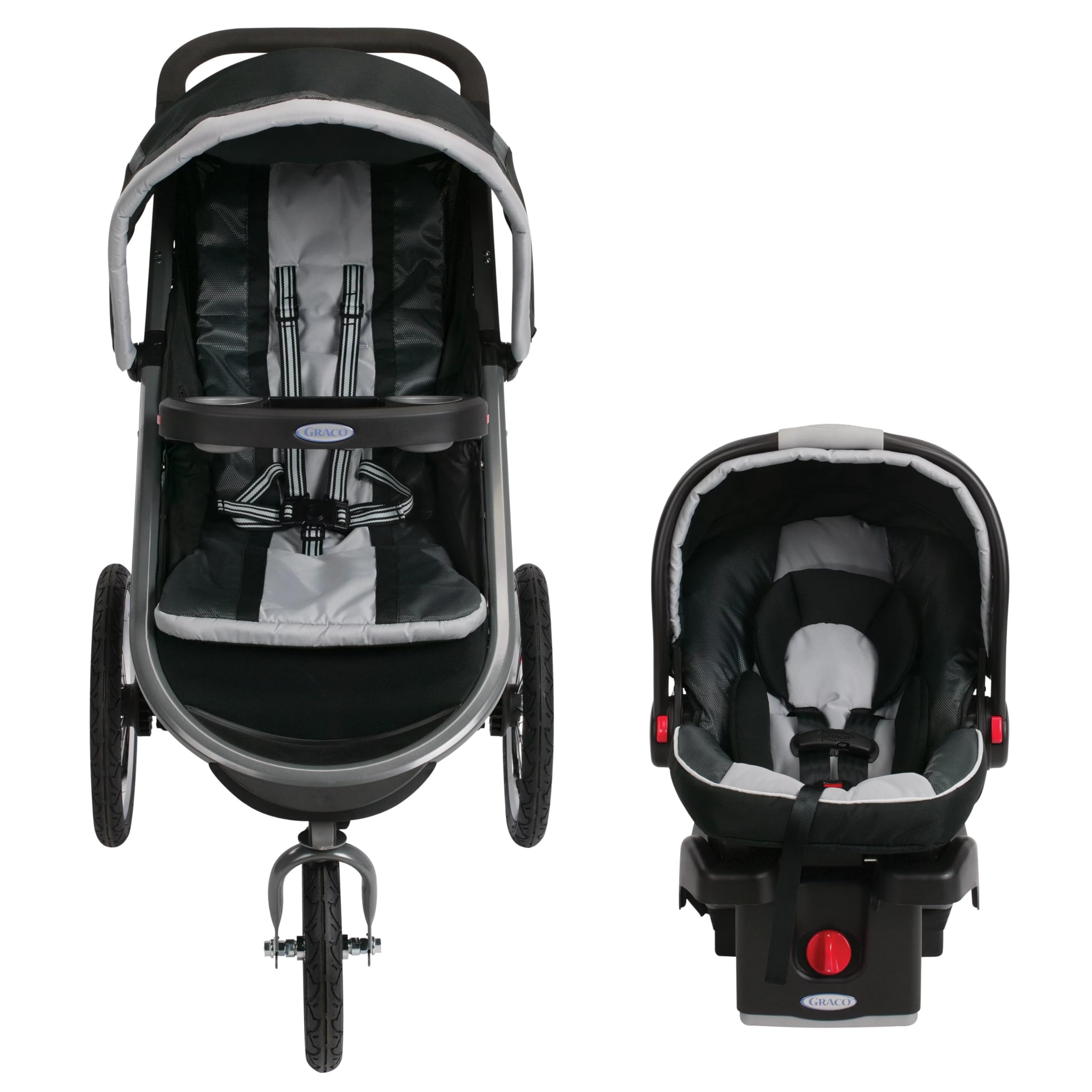 Graco FastAction Fold Jogger Travel System - Lightweight Stroller with Car Seat | Perfect for Running, Travel & Everyday Use with Baby