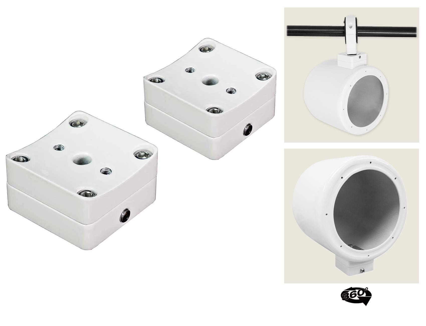 Rockville 2 6x9 1000W 360° Swivel White Aluminum Tower Speakers - Waterproof ATV/UTV Sound System for RZR, Can-Am, Polaris - Perfect for Off-Road Adventures, Beach Parties & Outdoor Events