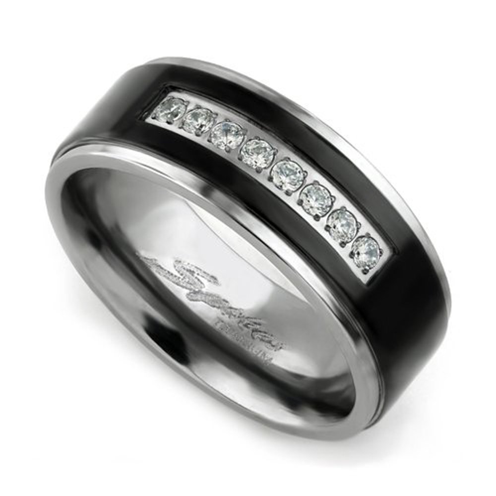 His & Her Black Stainless Steel Wedding Rings Set - Titanium Bands for Couples Engagement