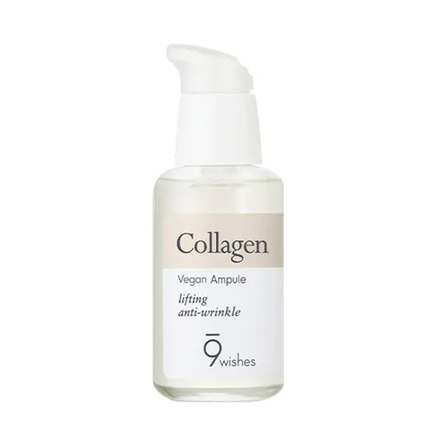 9Wishes Vegan Collagen Ampule Serum 30ml - Hydrating & Anti-Aging Face Treatment for Dry Skin - Perfect for Night Routine & Daily Skincare