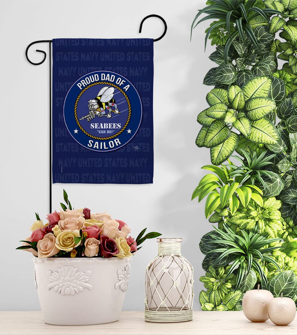US Navy Seabee Garden Flag Set - Double-Sided Military Decor for Yard & Home