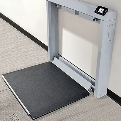 Detecto 7550-AC Fold Down Wall Mount Wheelchair Scale with AC Adapter - Heavy Duty Medical Scale for Clinics, Hospitals, and Home Healthcare Use