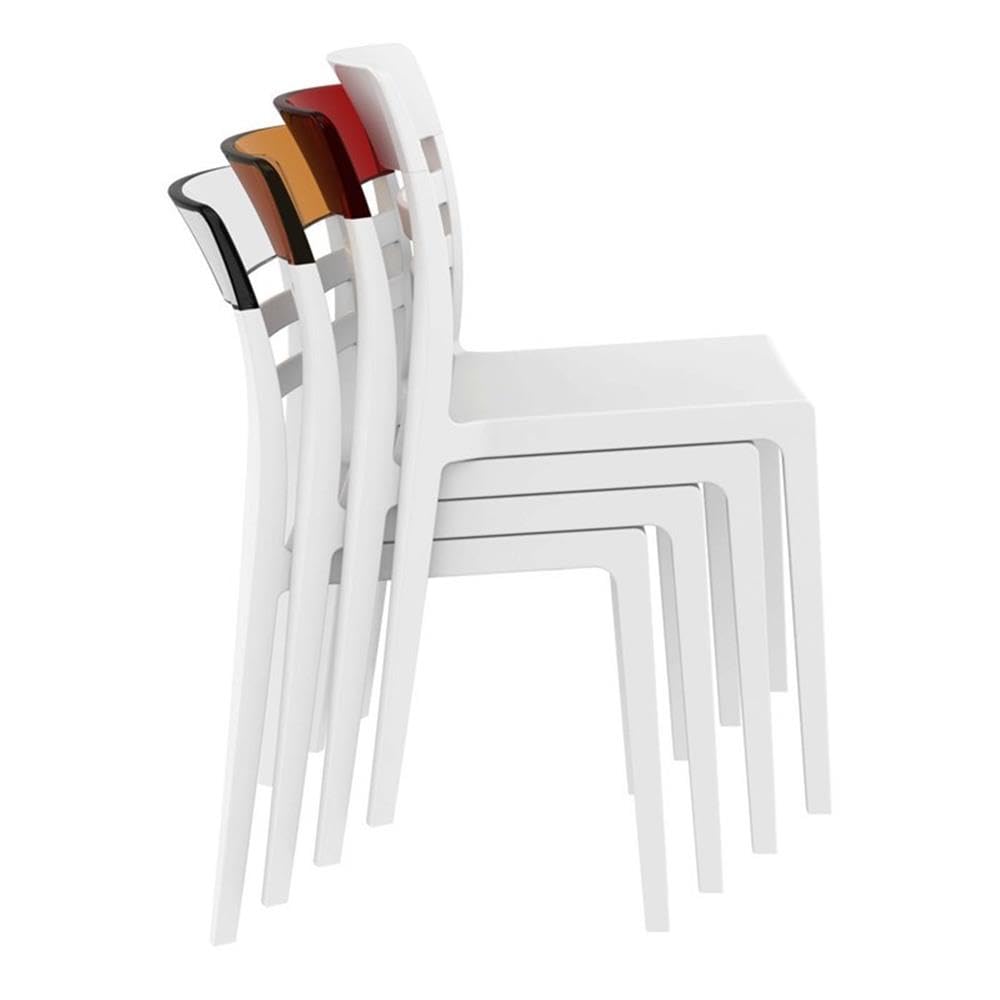 Compamia Moon Patio Dining Chairs - Set of 2 Black Transparent Outdoor Chairs for Garden, Poolside & Backyard Relaxation