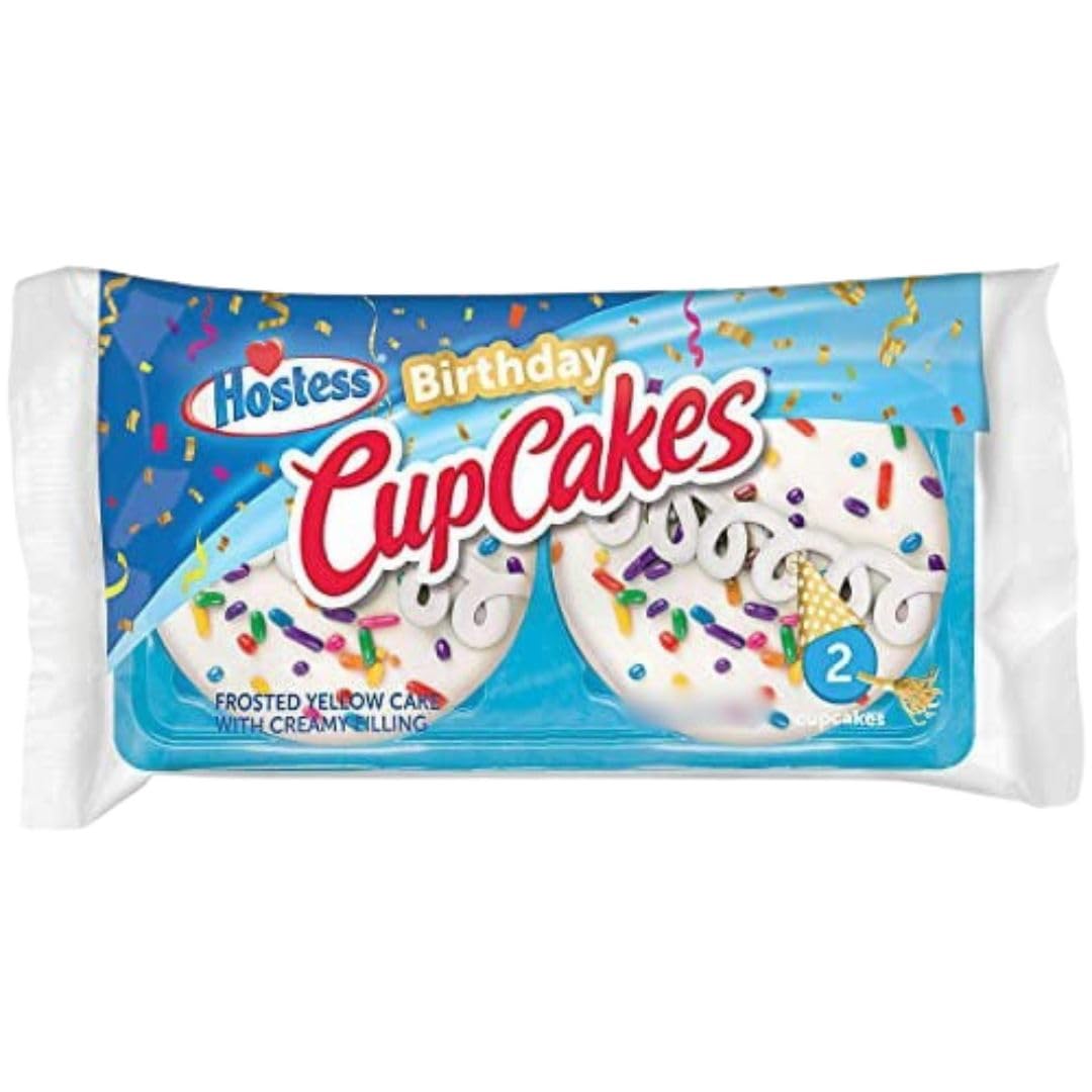 Hostess Birthday Cupcakes Snack Bundle - 12 Double Packs (24 Total Cupcakes, 3.17 oz) | Perfect for Parties, School Lunches & Office Snacks